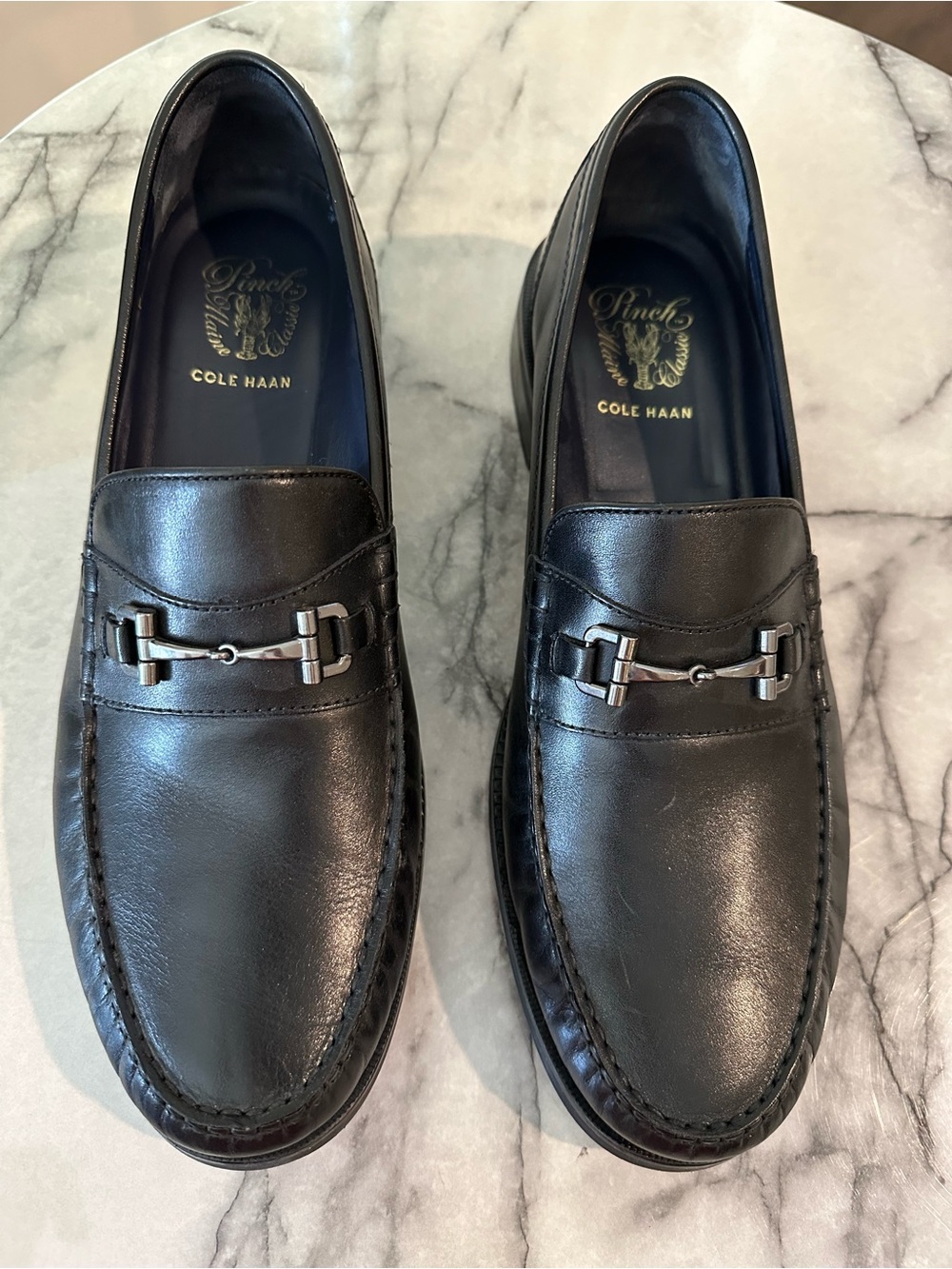 Cole Haan Black Leather Bit Loafers